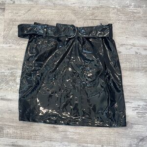 Black Patent Leather Skirt
